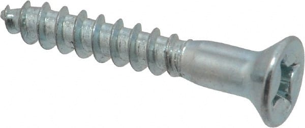 Value Collection - #10, 1-1/4" OAL, Phillips Drive, Flat Head Wood Screw - ASME B18.6.1, Zinc Plated Steel, Grade 2 - Exact Tooling
