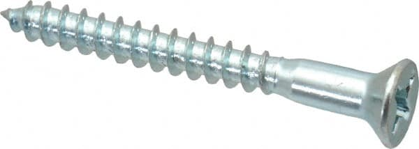 Value Collection - #10, 1-3/4" OAL, Phillips Drive, Flat Head Wood Screw - ASME B18.6.1, Zinc Plated Steel, Grade 2 - Exact Tooling