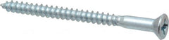 Value Collection - #10, 2-1/2" OAL, Phillips Drive, Flat Head Wood Screw - ASME B18.6.1, Zinc Plated Steel, Grade 2 - Exact Tooling