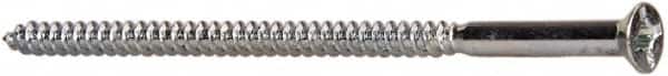 Value Collection - #10, 4" OAL, Phillips Drive, Flat Head Wood Screw - ASME B18.6.1, Zinc Plated Steel, Grade 2 - Exact Tooling