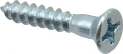 Value Collection - #12, 1-1/4" OAL, Phillips Drive, Flat Head Wood Screw - ASME B18.6.1, Zinc Plated Steel, Grade 2 - Exact Tooling