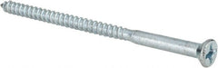 Value Collection - #12, 4" OAL, Phillips Drive, Flat Head Wood Screw - ASME B18.6.1, Zinc Plated Steel, Grade 2 - Exact Tooling