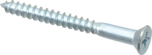 Value Collection - #14, 2-1/2" OAL, Phillips Drive, Flat Head Wood Screw - ASME B18.6.1, Zinc Plated Steel, Grade 2 - Exact Tooling