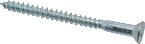 Value Collection - #14, 3" OAL, Phillips Drive, Flat Head Wood Screw - ASME B18.6.1, Zinc Plated Steel, Grade 2 - Exact Tooling