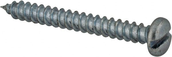 Value Collection - #6 Pan Head Slotted Sheet Metal Screw - Steel, 1-1/4" Length Under Head, Grade 2 - Exact Tooling