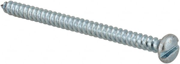Made in USA - #6 Pan Head Slotted Sheet Metal Screw - Steel, 2" Length Under Head, Grade 2 - Exact Tooling