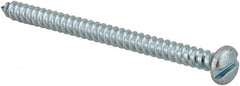 Made in USA - #6 Pan Head Slotted Sheet Metal Screw - Steel, 2" Length Under Head, Grade 2 - Exact Tooling