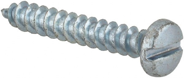 Value Collection - #7 Pan Head Slotted Sheet Metal Screw - Steel, 1" Length Under Head, Grade 2 - Exact Tooling