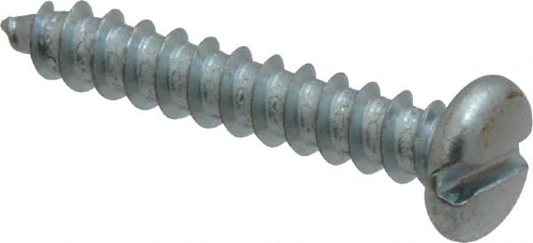 Value Collection - #8 Pan Head Slotted Sheet Metal Screw - Steel, 1" Length Under Head, Grade 2 - Exact Tooling