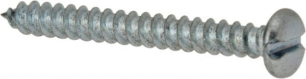 Value Collection - #8 Pan Head Slotted Sheet Metal Screw - Steel, 1-1/2" Length Under Head, Grade 2 - Exact Tooling