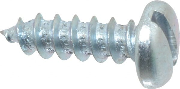 Value Collection - #12 Pan Head Slotted Sheet Metal Screw - Steel, 3/4" Length Under Head, Grade 2 - Exact Tooling