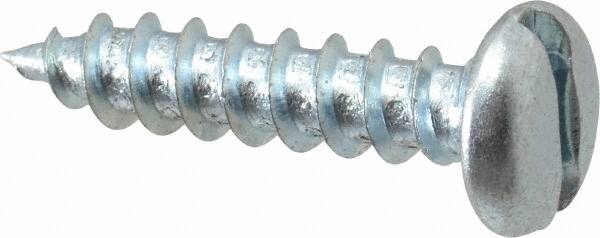 Value Collection - #12 Pan Head Slotted Sheet Metal Screw - Steel, 1" Length Under Head, Grade 2 - Exact Tooling