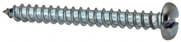 Value Collection - #12 Pan Head Slotted Sheet Metal Screw - Steel, 2" Length Under Head, Grade 2 - Exact Tooling