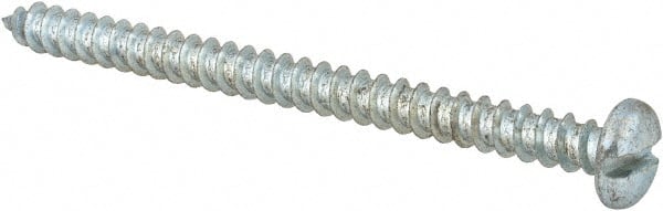 Made in USA - #12 Pan Head Slotted Sheet Metal Screw - Steel, 3" Length Under Head, Grade 2 - Exact Tooling