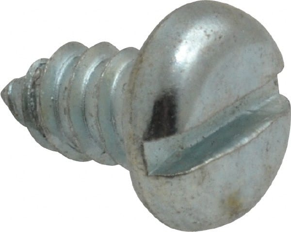 Value Collection - #14 Pan Head Slotted Sheet Metal Screw - Steel, 1/2" Length Under Head, Grade 2 - Exact Tooling
