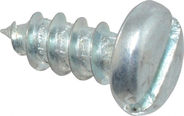 Value Collection - #14 Pan Head Slotted Sheet Metal Screw - Steel, 5/8" Length Under Head, Grade 2 - Exact Tooling