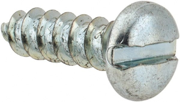 Value Collection - #14 Pan Head Slotted Sheet Metal Screw - Steel, 7/8" Length Under Head, Grade 2 - Exact Tooling