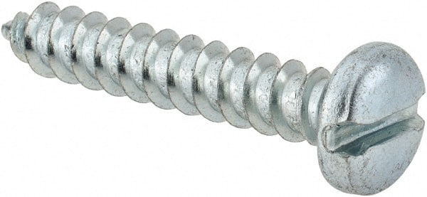 Value Collection - #14 Pan Head Slotted Sheet Metal Screw - Steel, 1-1/2" Length Under Head, Grade 2 - Exact Tooling