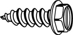 Value Collection - #4 Hex Washer Head Slotted Sheet Metal Screw - Steel, 3/8" Length Under Head, AISI 1016, ASME B18.6.3, ASME B18.6.4 & SAE J933, Grade 1016-1024 - Exact Tooling