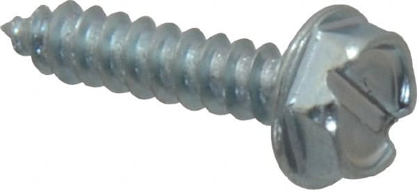 Value Collection - #6 Hex Washer Head Slotted Sheet Metal Screw - Steel, 5/8" Length Under Head, Grade 2 - Exact Tooling
