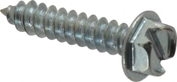 Value Collection - #8 Hex Washer Head Slotted Sheet Metal Screw - Steel, 3/4" Length Under Head, Grade 2 - Exact Tooling