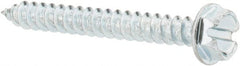 Value Collection - #8 Hex Washer Head Slotted Sheet Metal Screw - Steel, 1-1/2" Length Under Head, Grade 2 - Exact Tooling