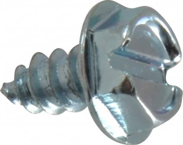 Value Collection - #10 Hex Washer Head Slotted Sheet Metal Screw - Steel, 3/8" Length Under Head, Grade 2 - Exact Tooling