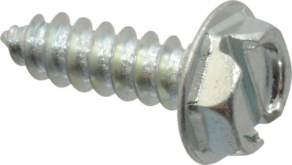 Value Collection - #10 Hex Washer Head Slotted Sheet Metal Screw - Steel, 5/8" Length Under Head, Grade 2 - Exact Tooling