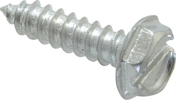 Value Collection - #10 Hex Washer Head Slotted Sheet Metal Screw - Steel, 3/4" Length Under Head, Grade 2 - Exact Tooling