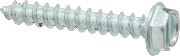 Value Collection - #10 Hex Washer Head Slotted Sheet Metal Screw - Steel, 1-1/4" Length Under Head, Grade 2 - Exact Tooling