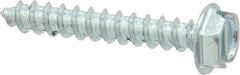 Value Collection - #10 Hex Washer Head Slotted Sheet Metal Screw - Steel, 1-1/4" Length Under Head, Grade 2 - Exact Tooling