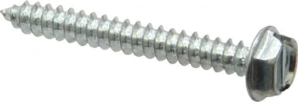 Value Collection - #10 Hex Washer Head Slotted Sheet Metal Screw - Steel, 1-1/2" Length Under Head, Grade 2 - Exact Tooling