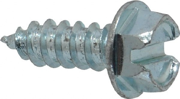 Value Collection - #12 Hex Washer Head Slotted Sheet Metal Screw - Steel, 5/8" Length Under Head, Grade 2 - Exact Tooling