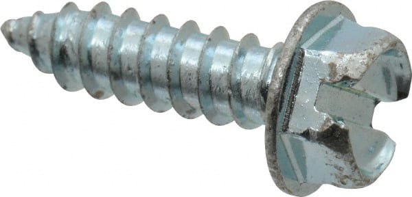 Value Collection - #12 Hex Washer Head Slotted Sheet Metal Screw - Steel, 3/4" Length Under Head, Grade 2 - Exact Tooling