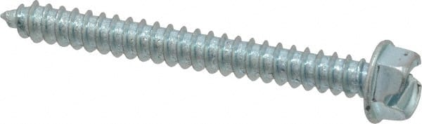Value Collection - #12 Hex Washer Head Slotted Sheet Metal Screw - Steel, 2" Length Under Head, Grade 2 - Exact Tooling