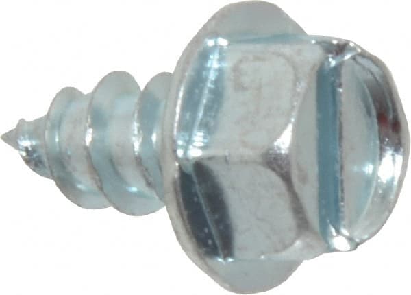 Value Collection - #14 Hex Washer Head Slotted Sheet Metal Screw - Steel, 1/2" Length Under Head, Grade 2 - Exact Tooling