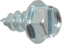 Value Collection - #14 Hex Washer Head Slotted Sheet Metal Screw - Steel, 1/2" Length Under Head, Grade 2 - Exact Tooling