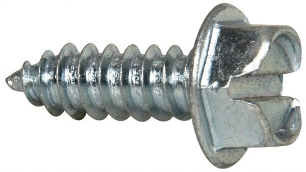 Value Collection - #14 Hex Washer Head Slotted Sheet Metal Screw - Steel, 3/4" Length Under Head, Grade 2 - Exact Tooling