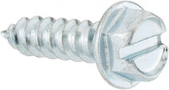 Value Collection - #14 Hex Washer Head Slotted Sheet Metal Screw - Steel, 1" Length Under Head, Grade 2 - Exact Tooling