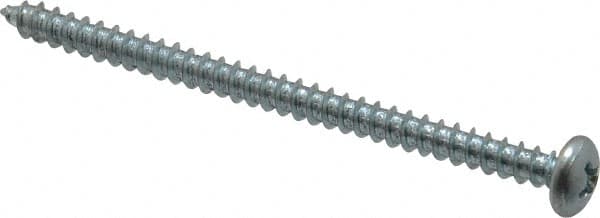 Value Collection - #8 Pan Head Phillips Sheet Metal Screw - Steel, 2-1/2" Length Under Head, Grade 2 - Exact Tooling