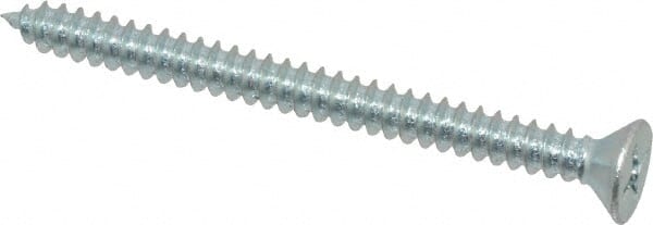 Value Collection - #8 Flat Head Phillips Sheet Metal Screw - Steel, 2" OAL, Grade 2 - Exact Tooling