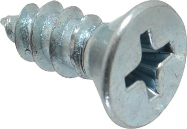 Value Collection - #10 Flat Head Phillips Sheet Metal Screw - Steel, 1/2" OAL, Grade 2 - Exact Tooling