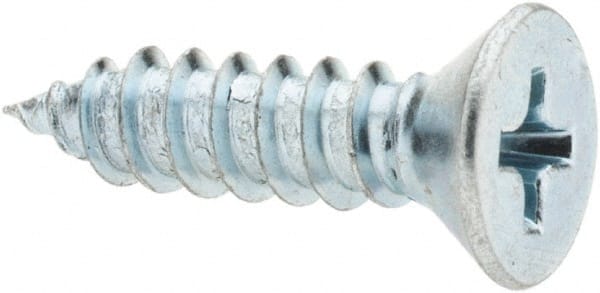 Value Collection - #10 Flat Head Phillips Sheet Metal Screw - Steel, 3/4" OAL, Grade 2 - Exact Tooling