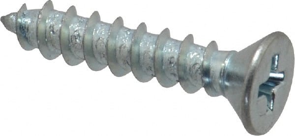Value Collection - #10 Flat Head Phillips Sheet Metal Screw - Steel, 1" OAL, Grade 2 - Exact Tooling