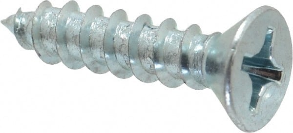 Value Collection - #12 Flat Head Phillips Sheet Metal Screw - Steel, 1" OAL, Grade 2 - Exact Tooling