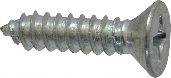 Value Collection - #14 Flat Head Phillips Sheet Metal Screw - Steel, 1" OAL, Grade 2 - Exact Tooling