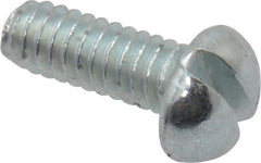 Value Collection - #2-56 UNC, 1/4" Length Under Head Slotted Drive Machine Screw - Round Head, Grade J82 Steel, Zinc-Plated Finish, Without Washer - Exact Tooling