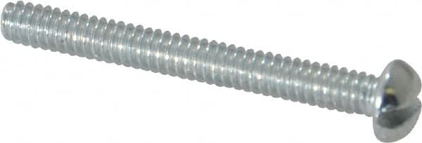 Value Collection - #2-56 UNC, 3/4" Length Under Head Slotted Drive Machine Screw - Round Head, Alloy Steel, Zinc-Plated Finish, Without Washer - Exact Tooling