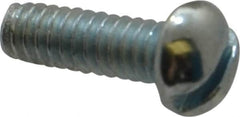 Value Collection - #3-48 UNC, 5/16" Length Under Head Slotted Drive Machine Screw - Round Head, Grade J82 Steel, Zinc-Plated Finish, Without Washer - Exact Tooling
