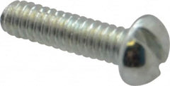Value Collection - #3-48 UNC, 3/8" Length Under Head Slotted Drive Machine Screw - Round Head, Grade J82 Steel, Zinc-Plated Finish, Without Washer - Exact Tooling